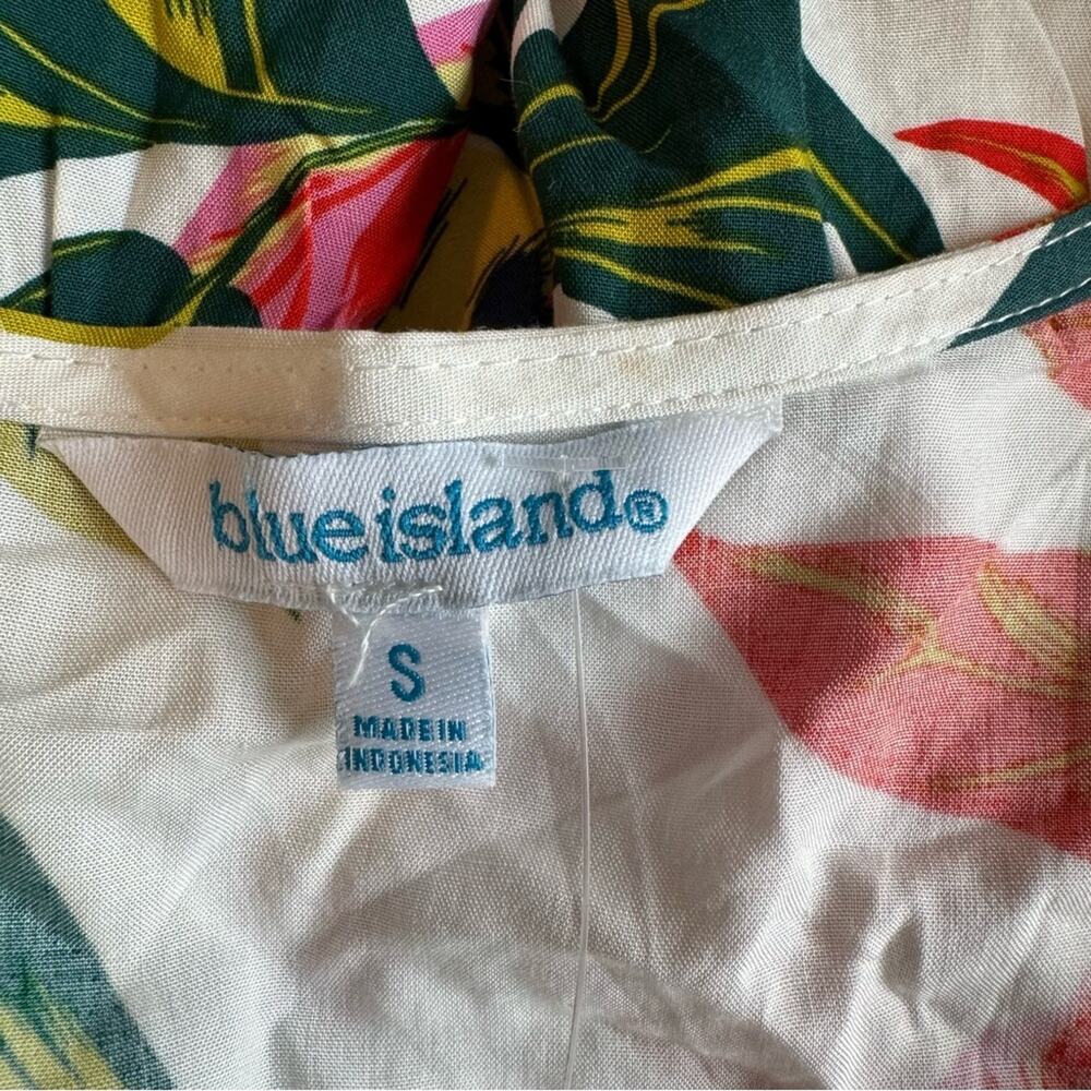 Blue Island Swim White Floral Coverup Size S - Picture 4 of 8